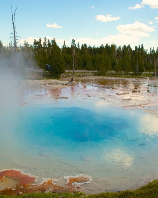 Visitor Goes Around Yellowstone Barrier To Take Closer Look At Hot 