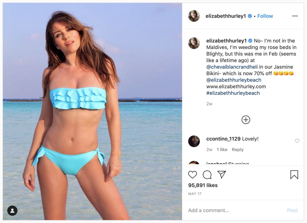 Photo Credit: Instagram/Elizabeth Hurley