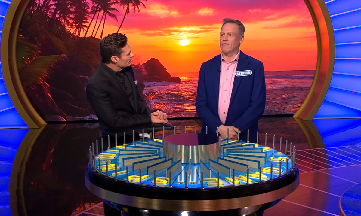 Show host Ryan Seacrest and Stephen Sporer in a 'Wheel of Fortune' episode, Photo Credit: Wheel of Fortune/Youtube