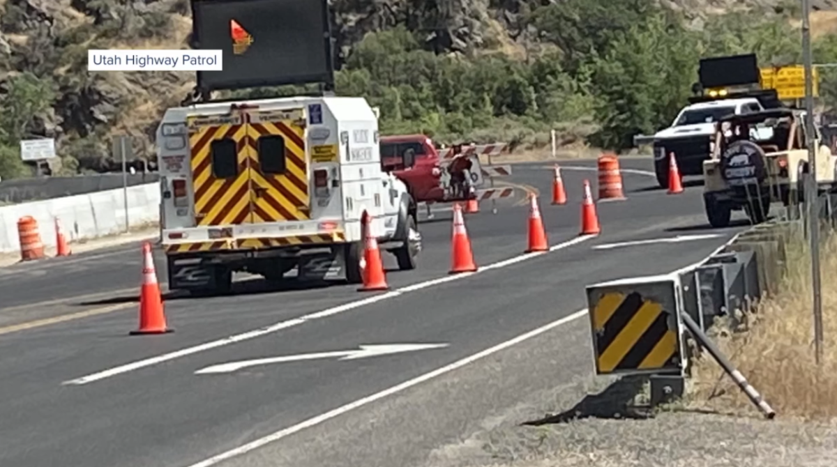 A photo of the scene of the tragic car accident where Richard David Hendrickson and his daughter were killed, Photo Credit: FOX 13 News Utah/Youtube