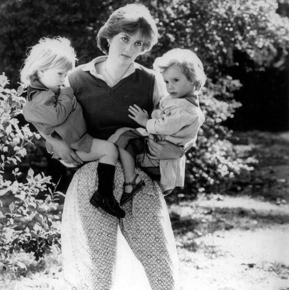 Princess Diana holding her two young sons, Photo Credit: dianaourprincessofwaless/Instagram