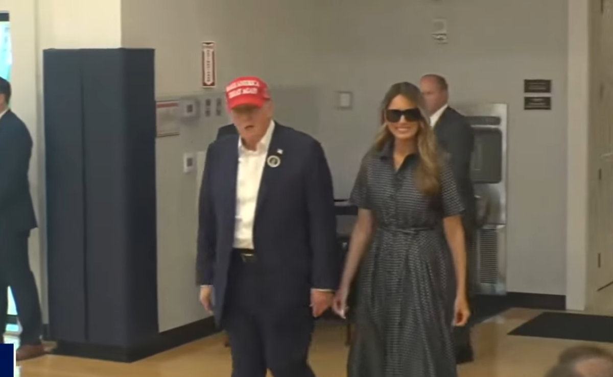 Donald Trump walking alongside his wife Melania, Photo Credit: FOX 11 Los Angeles/Youtube