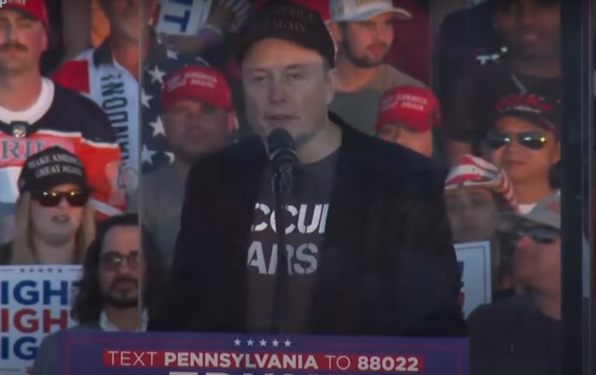 Elon Musk speaking at a Trump rally, Photo Credit: Times Of India/Youtube