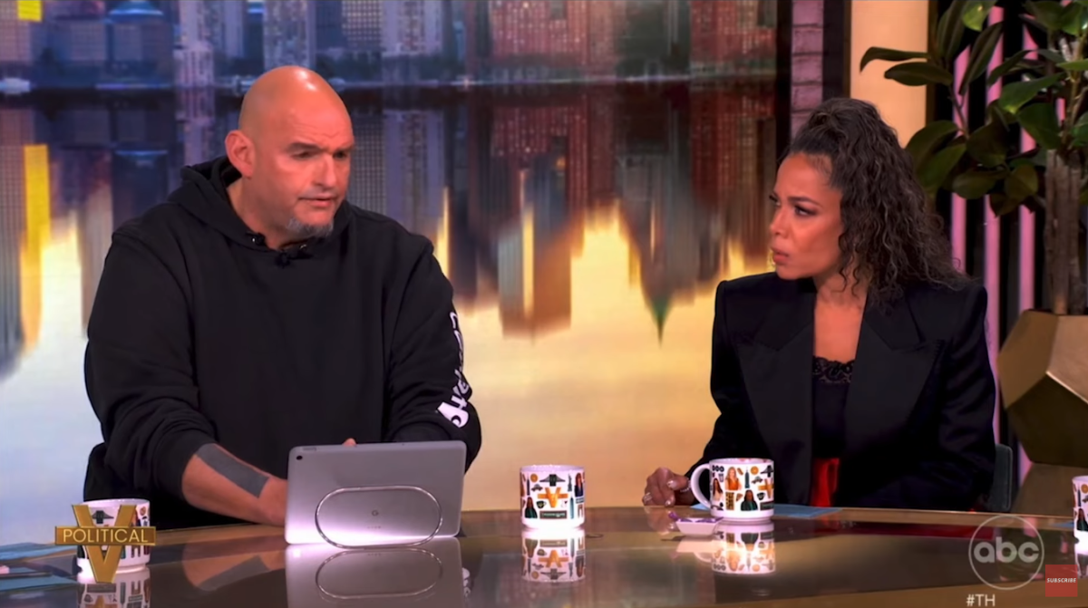 US Senator John Fetterman and host Sunny Hostin in an episode of 'The View', Photo Credit: New York Post/Youtube