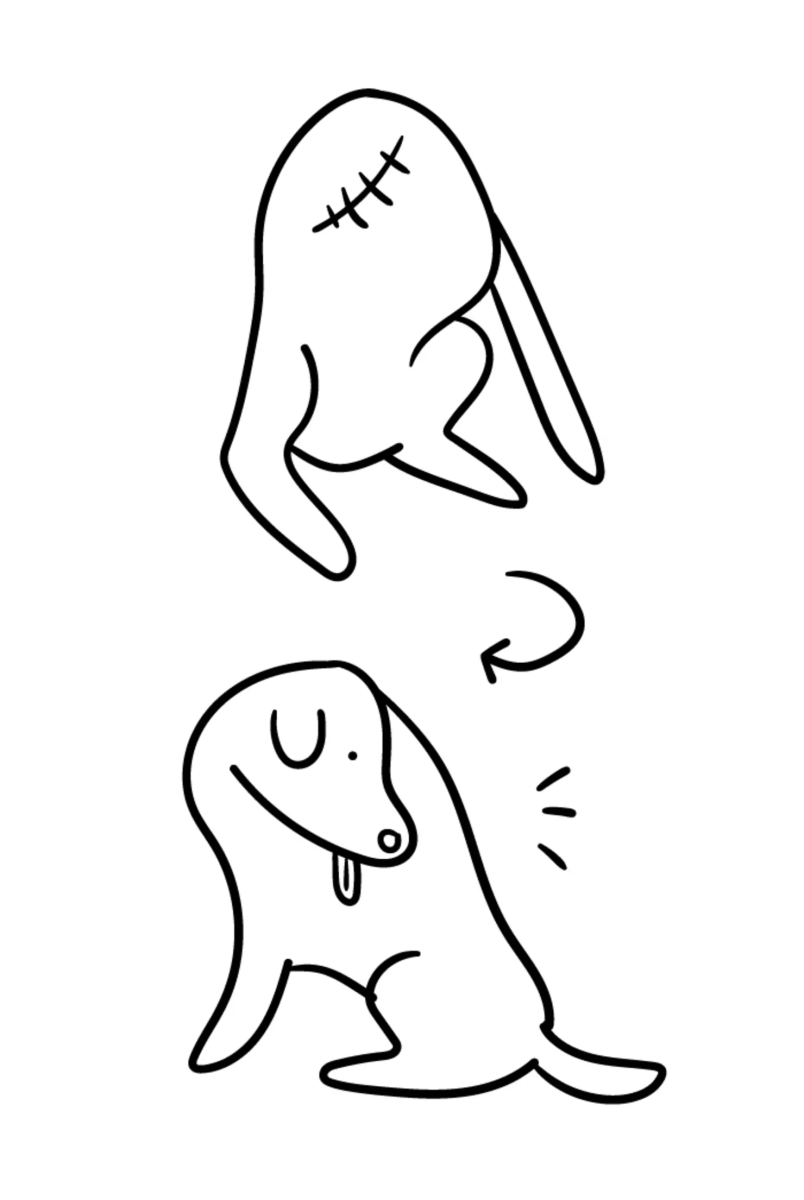 A sketch of how dogs scratches their side body, Photo Credit: Imgur