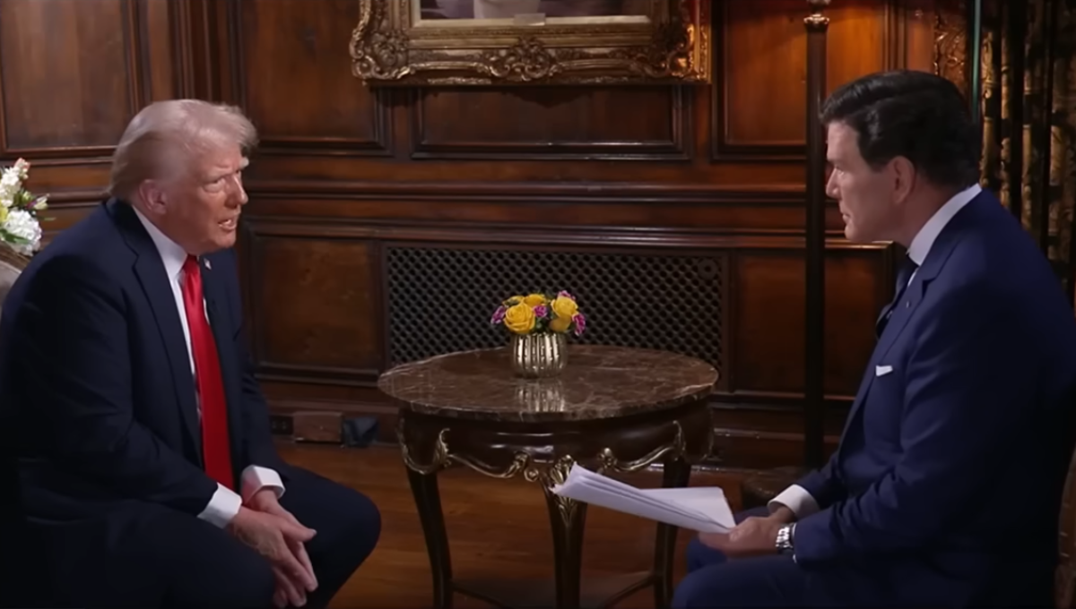 President Donald Trump with Bret Baier in an exclusive interview, Photo Credit: Fox News/Youtube