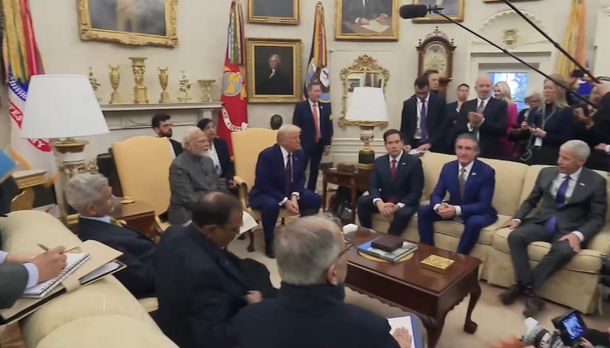 President Donald Trump meeting with Indian Prime Minister Narendra Modi in the Whiteh House, Photo Credit: Inside Edition/Youtube