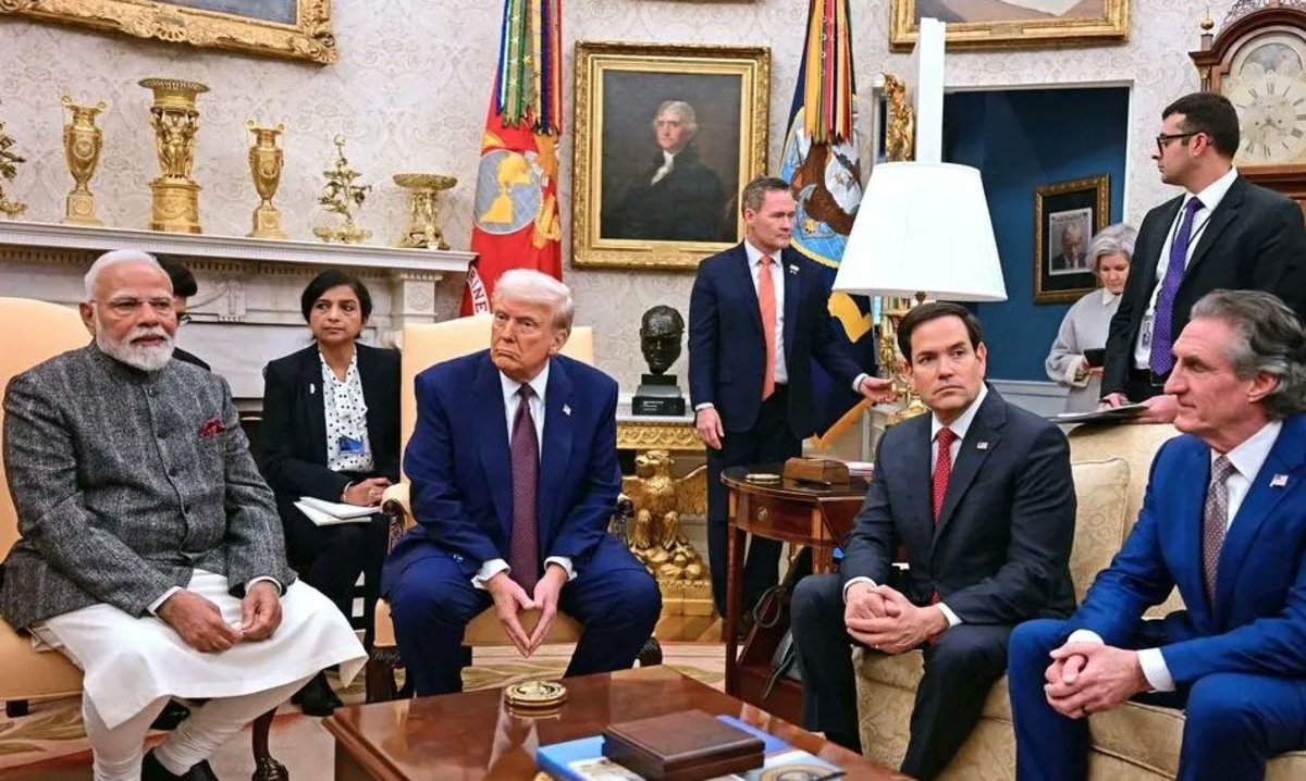 President Donald Trump meeting with Indian Prime Minister Narendra Modi in the Whiteh House, Photo Credit: Mario Nawfal/X