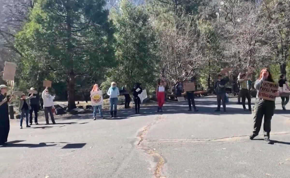 Yosemite National Park Former Employees Protests on the Park, Photo Credit: CBS47 KSEE24/Youtube