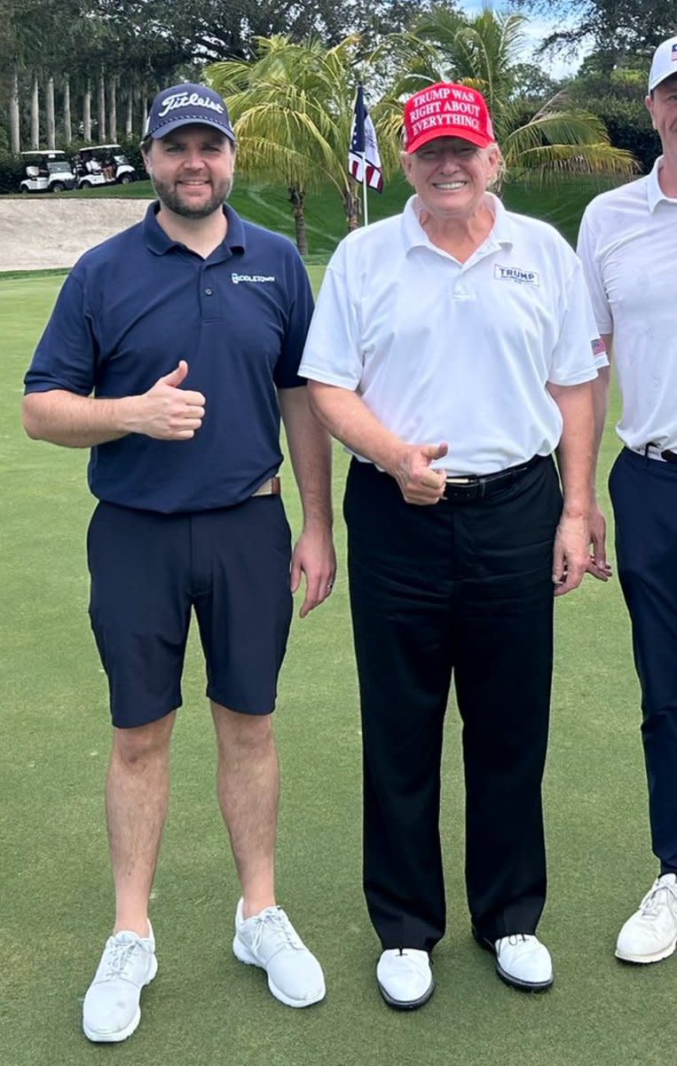 Vice President JD Vance with President Donald Trump both sporting a thumbs up, Photo Credit: The Carnivore Guru/X